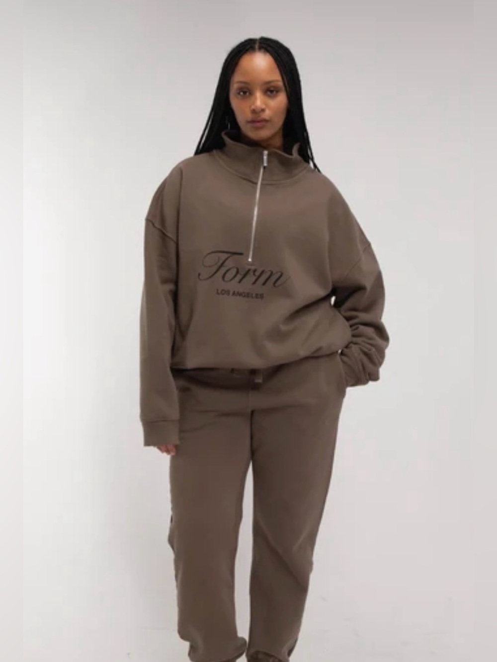 FORM Los Angeles Zip Up in Walnut Brown